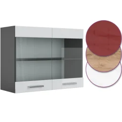 Vicco Küchenschrank Hängeschrank Hängeglasschrank 80 cm R-Line Anthrazit Outlet