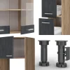 Küchenzeile R-Line 350 cm Schwarz Beton Eiche mit Arbeitsplatte Eiche ^ Vicco Clearance