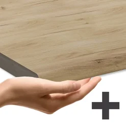 Küchenzeile R-Line 350 cm Schwarz Beton Eiche mit Arbeitsplatte Eiche ^ Vicco Clearance