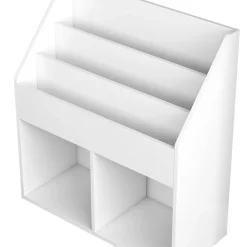 Vicco Kinder Bücherregal Conny 72 x 79 cm, Weiß, Kinderregal mit großen Ablagen