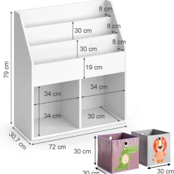 Vicco Kinderregal Bücherregal Aufbewahrungsregal Luigi Spielzeugablage Faltbox Outlet