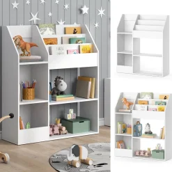 Vicco Kinderregal Bücherregal Wandregal Luigi Weiß 100x114 cm modern Kinderzimmer Regal Spielzeugregal Dekoregal Standregal Aufbewahrungsregal Würfelregal Ablage Fach freistehend Online