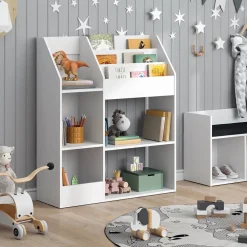 Vicco Kinderregal Bücherregal Wandregal Luigi Weiß 100x114 cm modern Kinderzimmer Regal Spielzeugregal Dekoregal Standregal Aufbewahrungsregal Würfelregal Ablage Fach freistehend Online