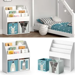 Vicco Kinderregal Bücherregal Aufbewahrungsregal Luigi Spielzeugablage Faltbox Clearance