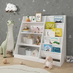 Kinderregal Conny Weiß 90 x 80,5 cm mit großen Ablagen ^ Vicco Best