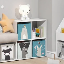Kinderregal 4 Fächer inklusive Kinder Faltboxen Bücherregal Aufbewahrungsregal Spielzeug ^ Vicco New