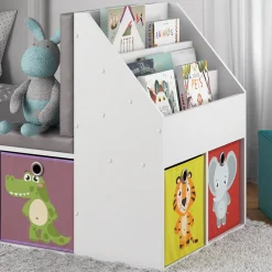 Vicco Kinderregal ONIX mit Sitzbank 6 Faltboxen Kindersitzbank Kinderzimmerregal Sale