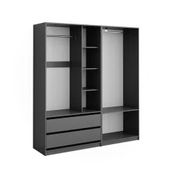 Vicco Kleiderschrank Elmo Anthrazit 80 x 200 cm Set mit 2 Teile Online
