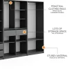 Kleiderschrank Elmo Anthrazit 100 x 200 cm Set mit 3 Teile ^ Vicco New