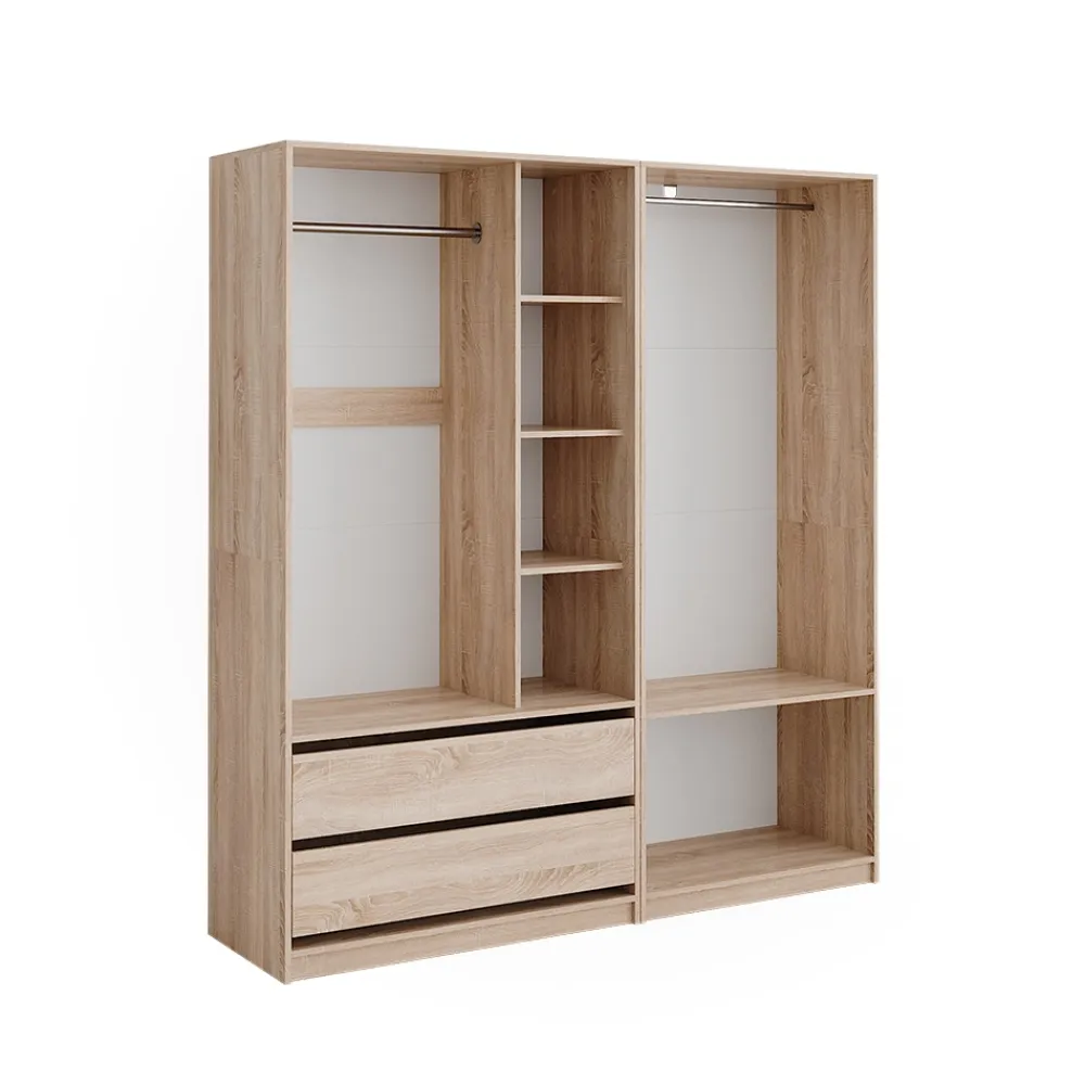 Kleiderschrank Elmo Sonoma 80 x 200 cm Set mit 2 Teile ^ Vicco Best