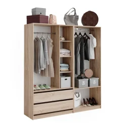Kleiderschrank Elmo Sonoma 80 x 200 cm Set mit 2 Teile ^ Vicco Best