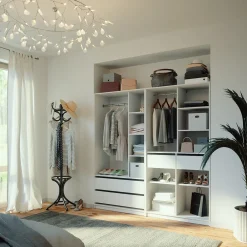 Vicco Kleiderschrank Elmo Weiß 100 x 200 cm Set mit 2 Teile