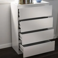 Vicco Kommode Calisto, Weiß 70 x 102 cm, mit 4 Schubfächer, Schrank, Wohnzimmer Outlet