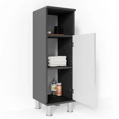 Vicco Midischrank FYNN 95 x 30 cm Anthrazit Weiß - Badezimmerschrank Badschrank Schrank Badregal New