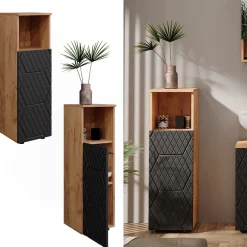 Midischrank Irma Eiche Anthrazit 30 x 95 cm Badezimmer ^ Vicco Discount
