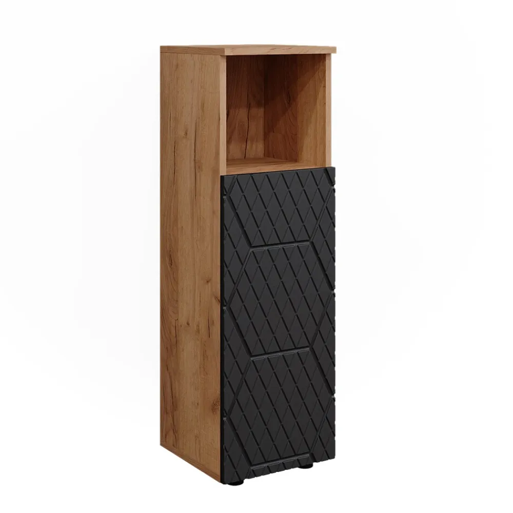 Midischrank Irma Eiche Anthrazit 30 x 95 cm Badezimmer ^ Vicco Discount