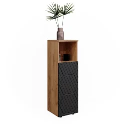 Midischrank Irma Eiche Anthrazit 30 x 95 cm Badezimmer ^ Vicco Discount