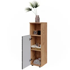 Midischrank Irma Eiche Anthrazit 30 x 95 cm Badezimmer ^ Vicco Discount