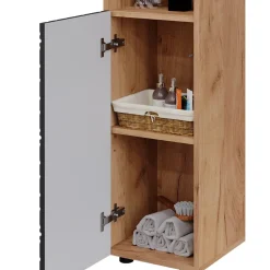 Midischrank Irma Eiche Anthrazit 30 x 95 cm Badezimmer ^ Vicco Discount