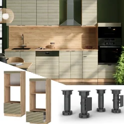 Vicco Mikrowellenschrank Fame-Line Eiche gefräst 60 cm mit Schublade Outlet
