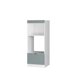 Mikrowellenschrank Fame-Line Weiß Hellblau-Grau gerahmt 60 cm mit Schublade ^ Vicco Clearance