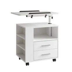 Nachttisch Bora Weiß 90 x 40 cm mit 2 Schubladen ^ Vicco Clearance