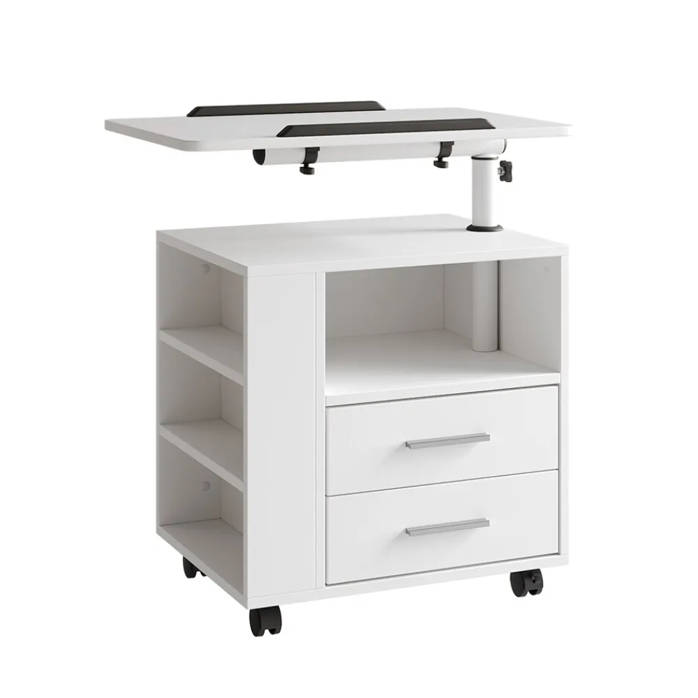 Nachttisch Bora Weiß 90 x 40 cm mit 2 Schubladen ^ Vicco Clearance
