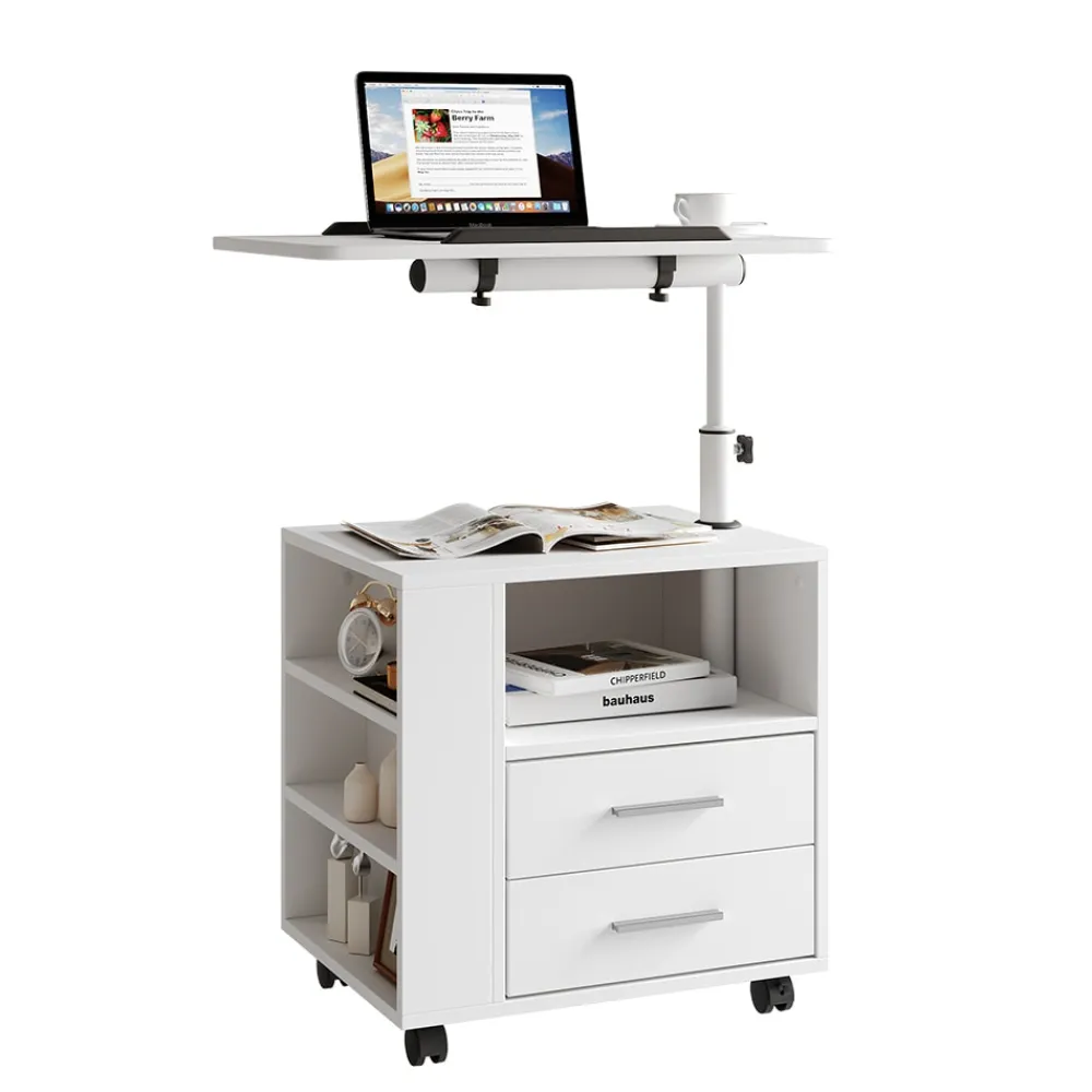 Nachttisch Bora Weiß 90 x 40 cm mit 2 Schubladen ^ Vicco Clearance