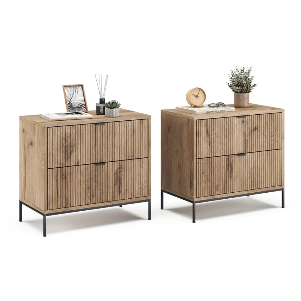 Vicco Nachttisch Eliza Viking Oak 2er Set New