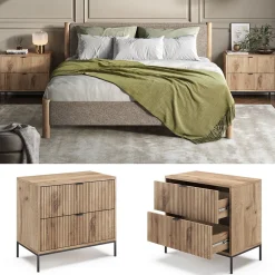 Vicco Nachttisch Eliza Viking Oak 2er Set New