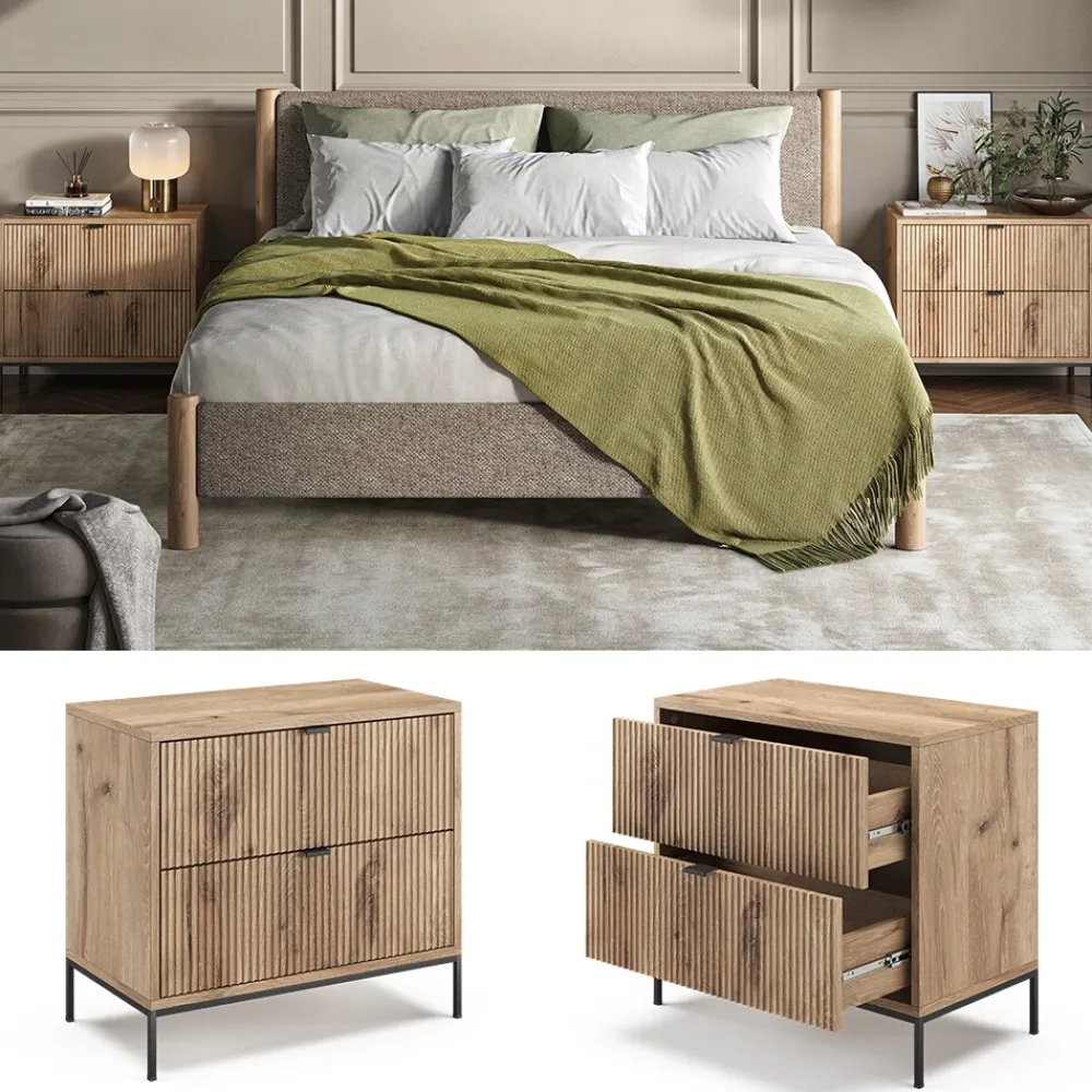 Vicco Nachttisch Eliza Viking Oak 2er Set New