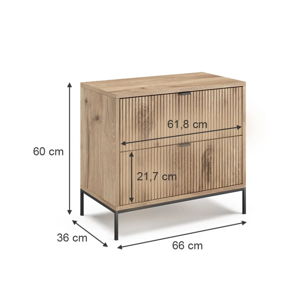 Vicco Nachttisch Eliza Viking Oak 2er Set New