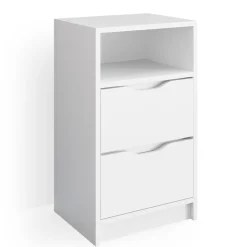 Vicco Nachttisch Ruben weiß Nachtkommode 2 Schubladen für Boxspringbett Kommode Discount