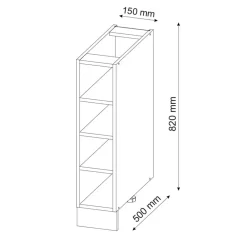 Regalunterschrank Küchenschrank Küchenmöbel Fame-Line Anthrazit 15 cm modern Küche Unterschrank Einbauküche Einlegeboden Küchenzeile Regal Aufbewahrung ^ Vicco Discount