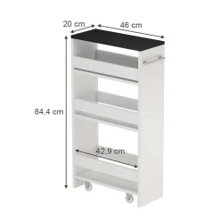 Vicco Rollregal Rivo Weiß Anthrazit 20 x 84,4 cm New