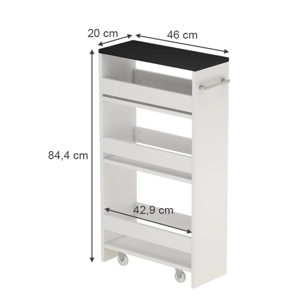 Vicco Rollregal Rivo Weiß Anthrazit 20 x 84,4 cm New