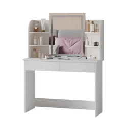 Schminktisch Charlotte Weiß 106 cm mit LED-Spiegel und QI-Ladestation (Produkt aktuell ausverkauft) ^ Vicco New