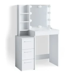Vicco Schminktisch Frisiertisch Schminkkommode Meryl + LED-Beleuchtung Kommode Clearance