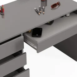 Vicco Schminktisch Frisiertisch Frisierkommode Sherry Grau 120x75 cm modern Schlafzimmer Kommode Schublade Ablage Aufbewahrung Kosmetiktisch Make-Up-Tisch Hochglanz Discount