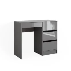 Schminktisch Sherry klein Grau Hochglanz, 90 x 75 cm, Schubladen, Frisiertisch ^ Vicco Outlet