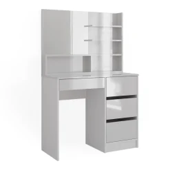 Schminktisch Sherry Weiß Hochglanz 90 x 75 cm Spiegel Regal Frisiertisch ^ Vicco Outlet