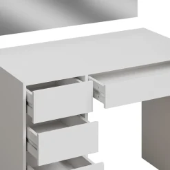 Schminktisch Thalia Weiß Hochglanz 100 cm mit 5 Schubladen ^ Vicco Online
