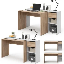 Schreibtisch Ben Weiß-Sonoma Computertisch ausziehbar Arbeitstisch Bürotisch ^ Vicco