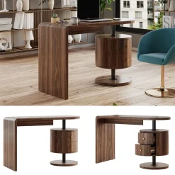Schreibtisch Lara Eiche rustikal 120 x 50 cm mit 2 Schubladen ^ Vicco New