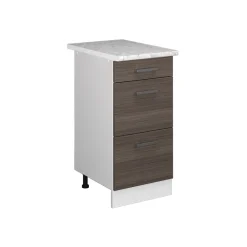 Schubladenunterschrank Küchenschrank Küchenzeile R-Line 40 cm Weiß Edelgrau Schublade Arbeitsplatte ^ Vicco Online