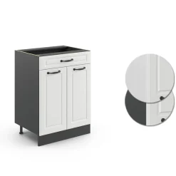 Schubunterschrank 60 cm Anthrazit Küchenschrank Unterschrank Küchenzeile R-Line ^ Vicco Online