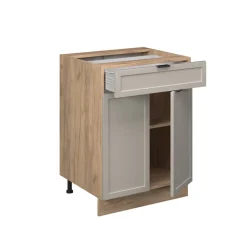 Schubunterschrank Fame-Line Eiche Grau-Beige gerahmt 60 cm ohne Arbeitsplatte ^ Vicco Best