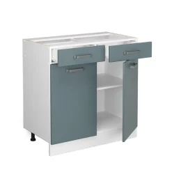 Vicco Schubunterschrank Küchenschrank R-Line Solid Weiß Blau Grau 80 cm modern