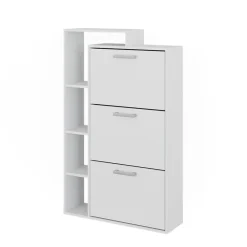 Schuhkipper Orlando Weiß 80 x 128,3 cm mit 3 Fächern ^ Vicco Discount
