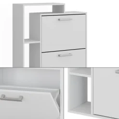 Schuhkipper Orlando Weiß 80 x 128,3 cm mit 3 Fächern ^ Vicco Discount